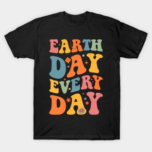 Earth Day Every Day Retro Vintage Sunset Happy Earth Day T-Shirt